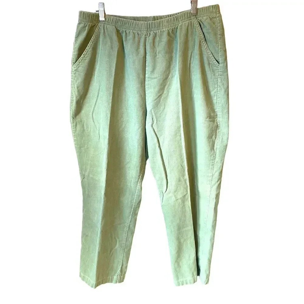Village Square By Haband Corduroy Casual Pull On Pants Women Plus Size 18p